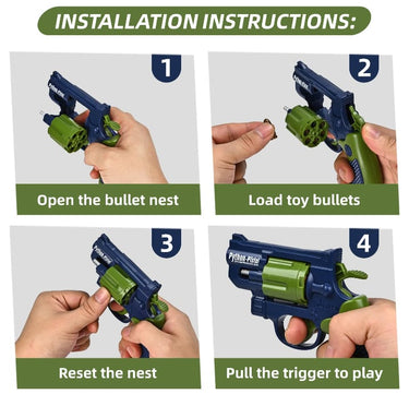 Soft Bullet Shell Ejection Revolver Gun Toy